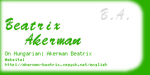 beatrix akerman business card